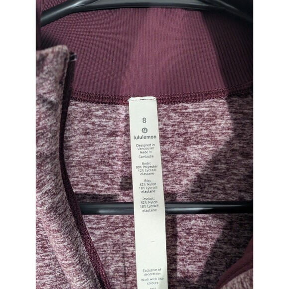 Lululemon Womens Maroon Always Alert 1/2 Zip Pullover Sz 8 Running Workout Gym - Picture 4 of 10